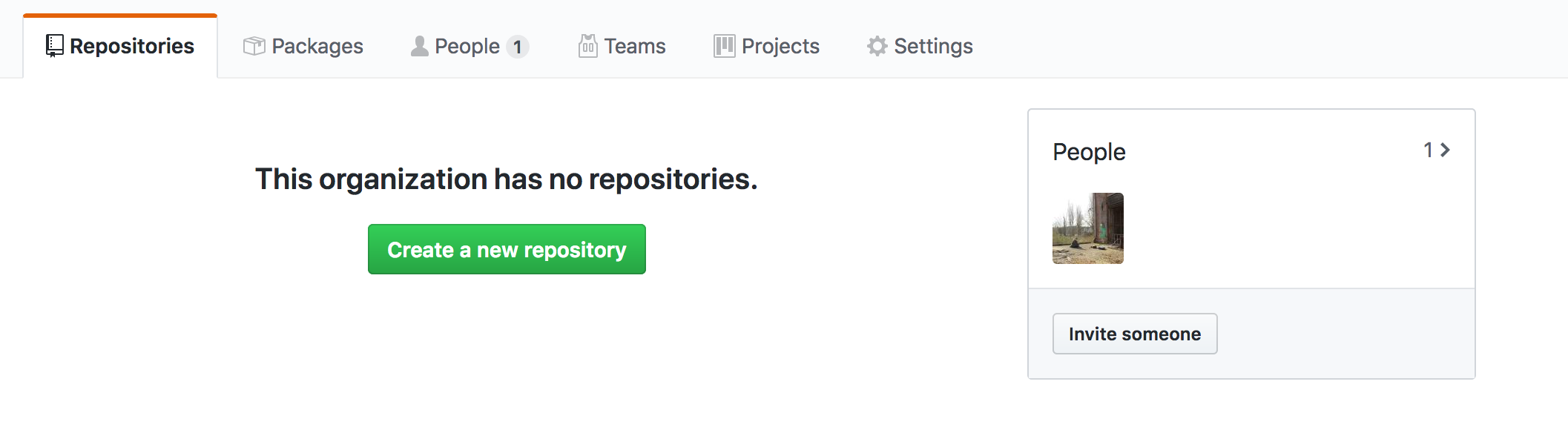 create repository button